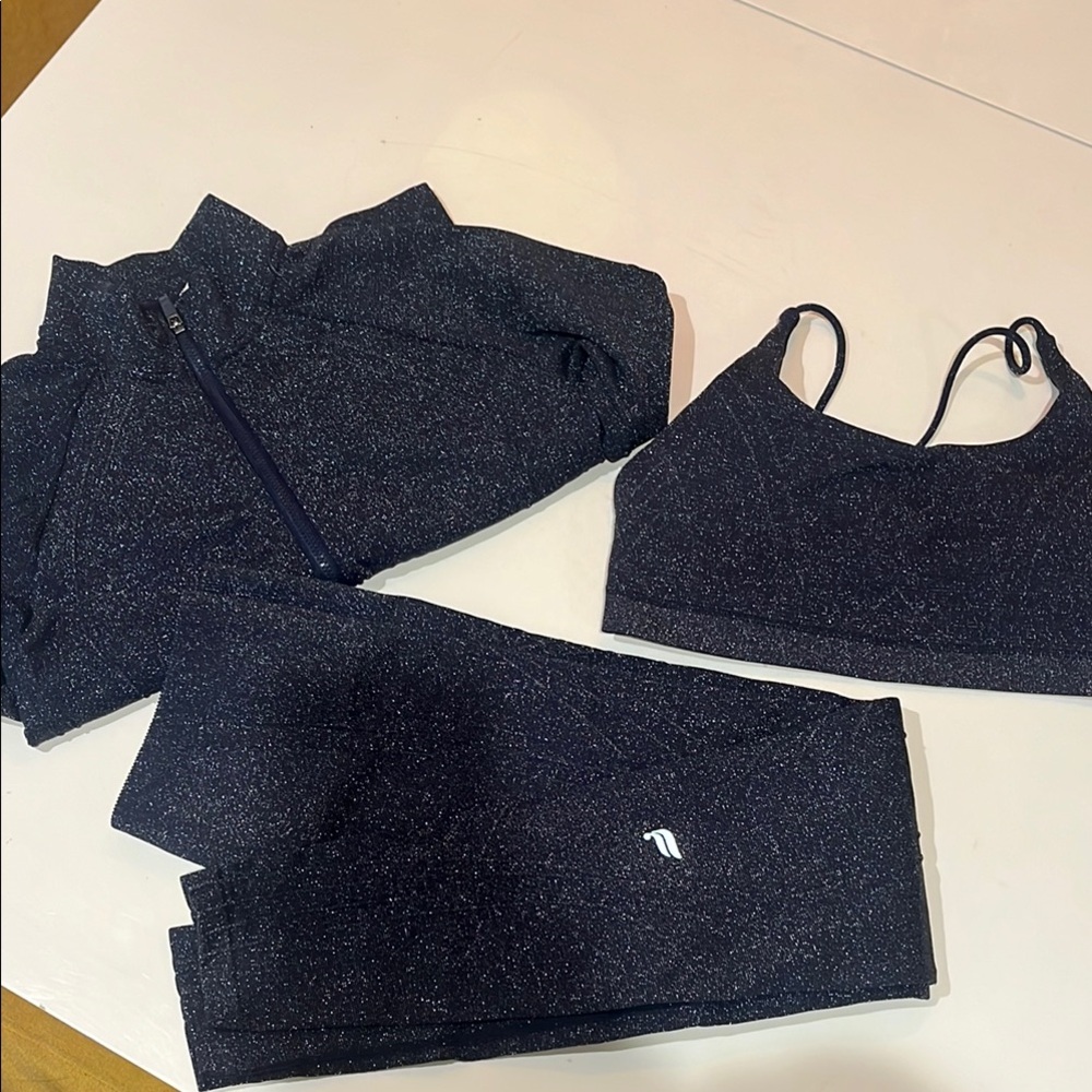 Fabletics Blue Sparkled Activewear Set